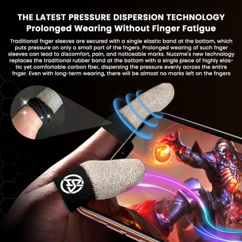 ZORBES® 8PCS Gaming Finger Sleeves High Sensitivity Silver Fiber for Mobile Game Pubg Cod Freefire Fortnite ZORBES® 8PCS Gaming Finger Sleeves High Sensitivity Silver Fiber for Mobile Game Pubg Cod Freefire Fortnite